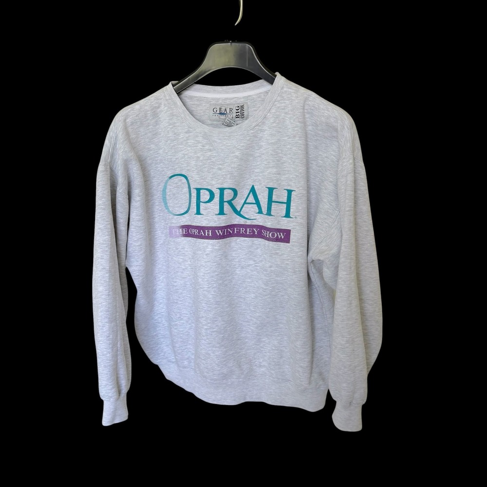 90's Oprah Winfrey Show Sweatshirt Gray Crewneck Large 90s Talk Show Distressed